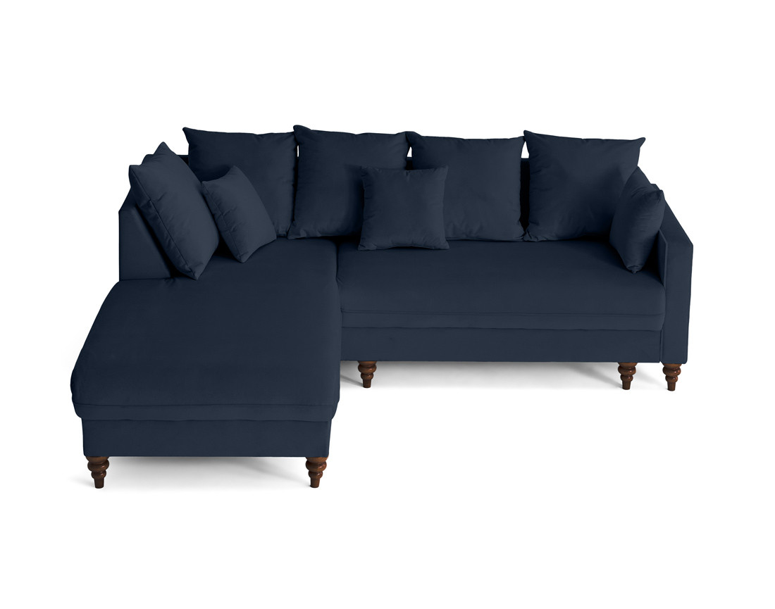 Canapé d'angle gauche 4 places convertible en velours Flamingo