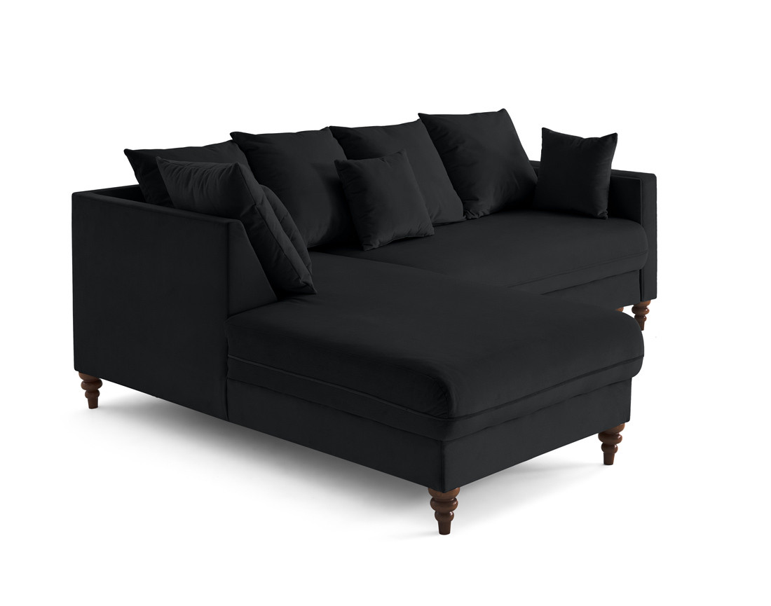 Canapé d'angle gauche 4 places convertible en velours Flamingo Canapé d'angle gauche 4 places convertible en velours Flamingo