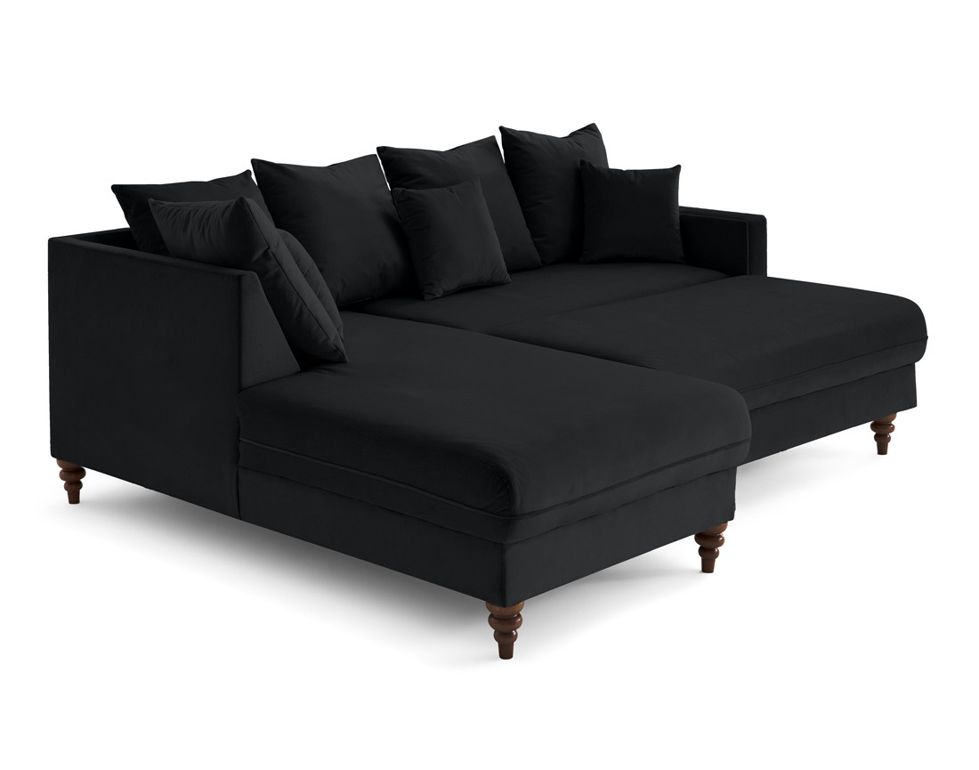 Canapé d'angle gauche 4 places convertible en velours Flamingo Canapé d'angle gauche 4 places convertible en velours Flamingo