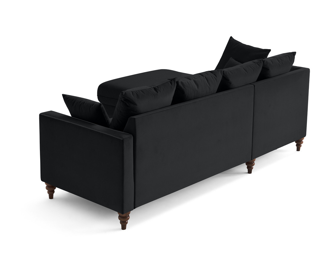 Canapé d'angle gauche 4 places convertible en velours Flamingo Canapé d'angle gauche 4 places convertible en velours Flamingo