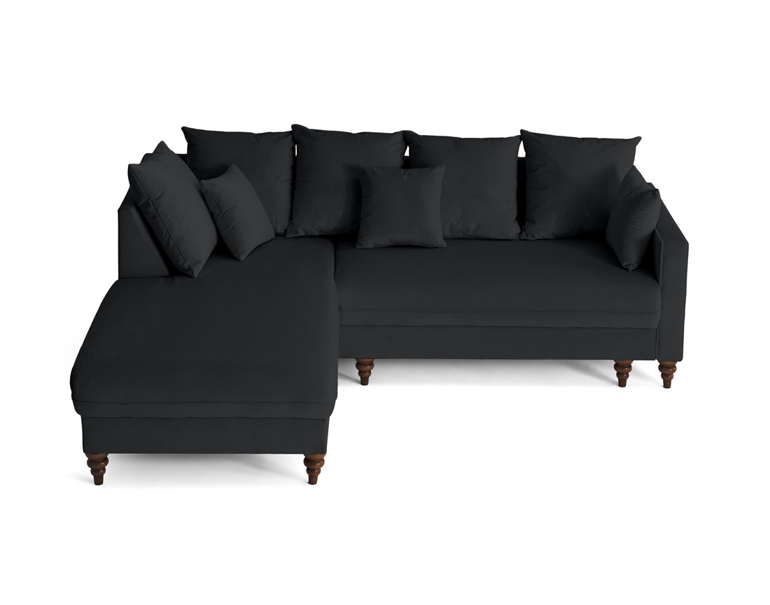 Canapé d'angle gauche 4 places convertible en velours Flamingo Canapé d'angle gauche 4 places convertible en velours Flamingo