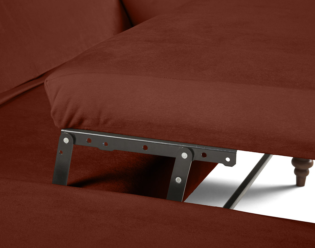 Canapé d'angle gauche 4 places convertible en velours Flamingo