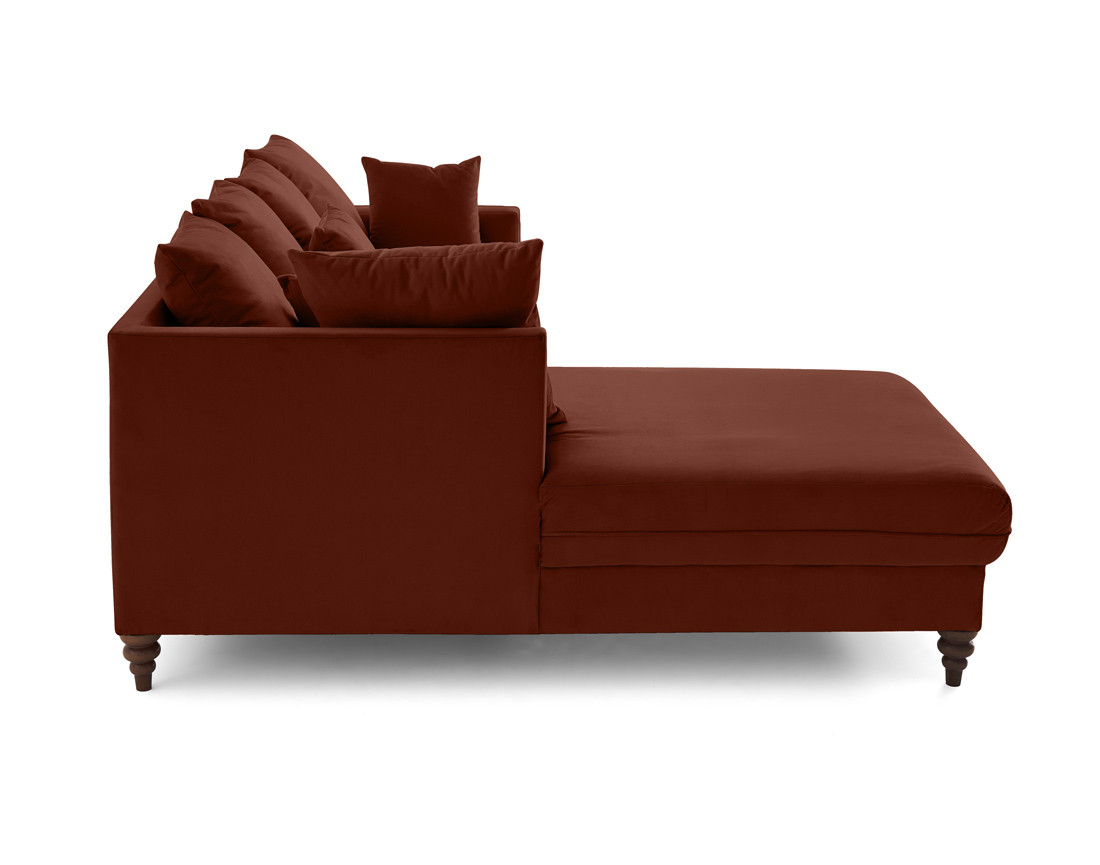 Canapé d'angle gauche 4 places convertible en velours Flamingo