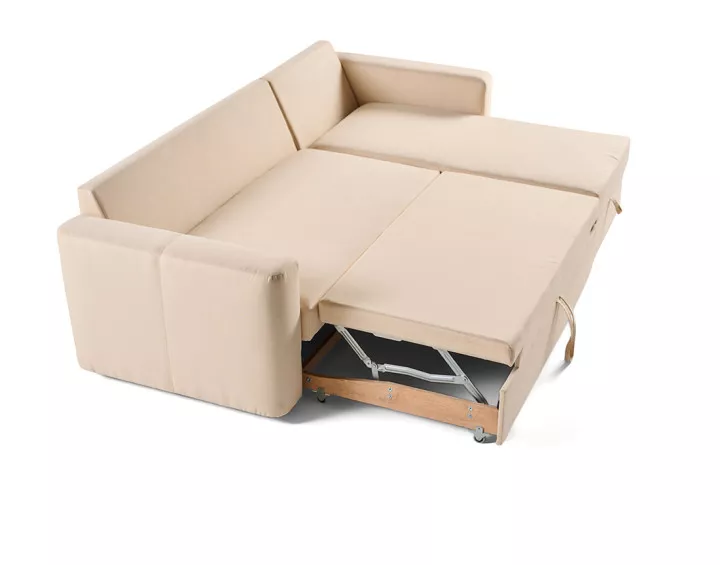 Canapé d'angle réversible convertible avec coffre en tissu Martha