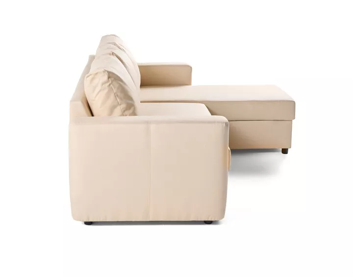 Canapé d'angle réversible convertible avec coffre en tissu Martha