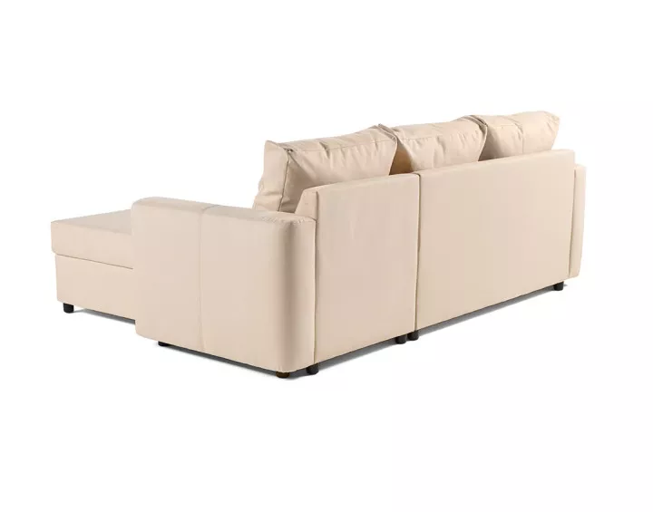 Canapé d'angle réversible convertible avec coffre en tissu Martha