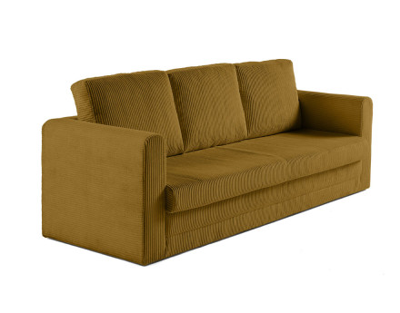 Canapé 3 places convertible déplimousse en velours côtelé Marilia