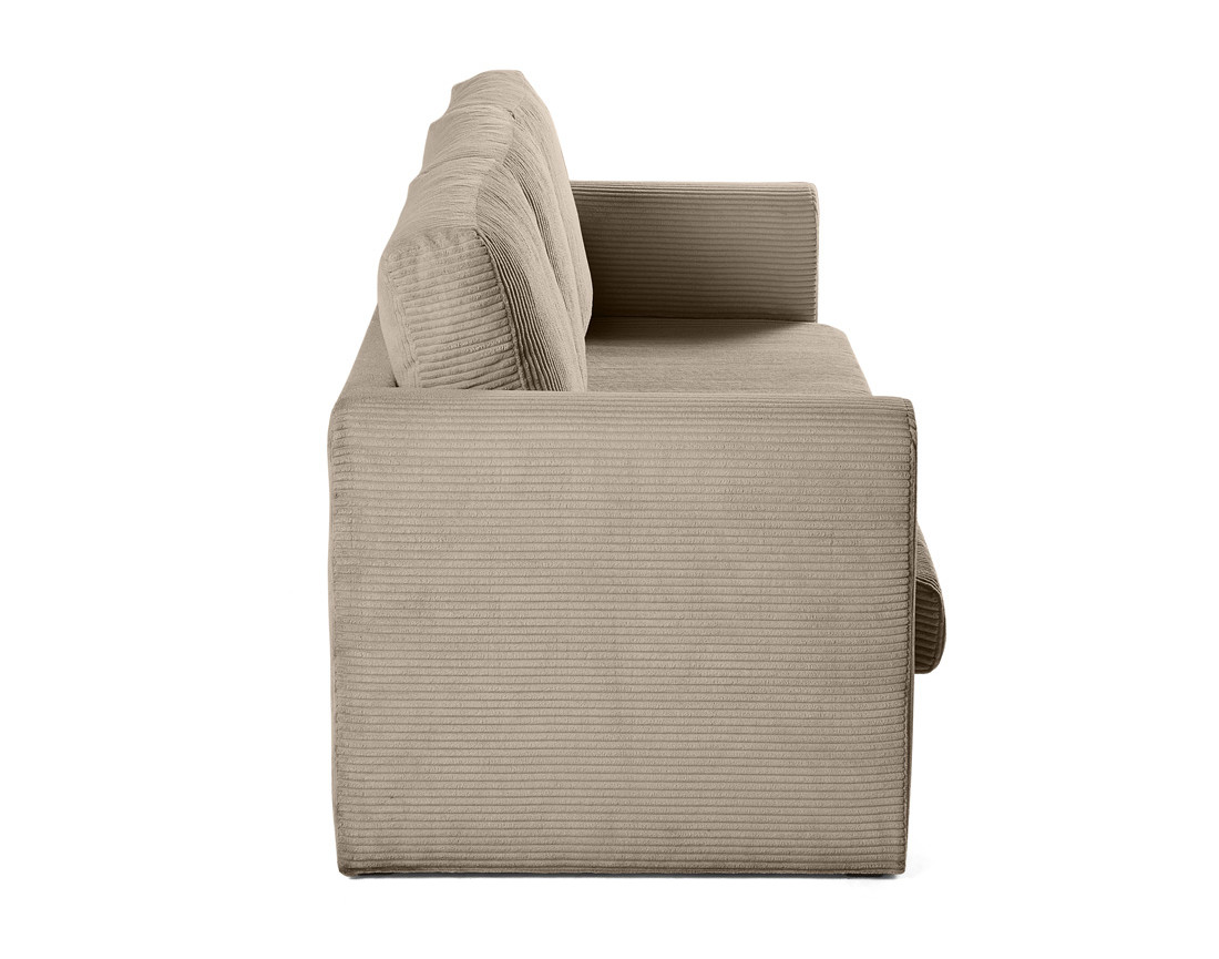 Canapé 3 places convertible déplimousse en velours côtelé Marilia