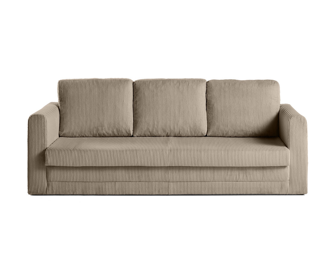 Canapé 3 places convertible déplimousse en velours côtelé Marilia