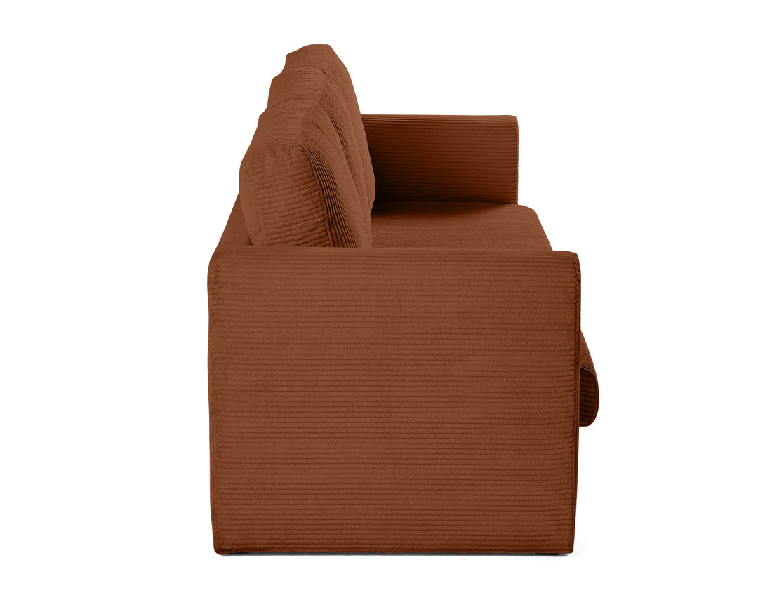 Canapé 3 places convertible déplimousse en velours côtelé Marilia