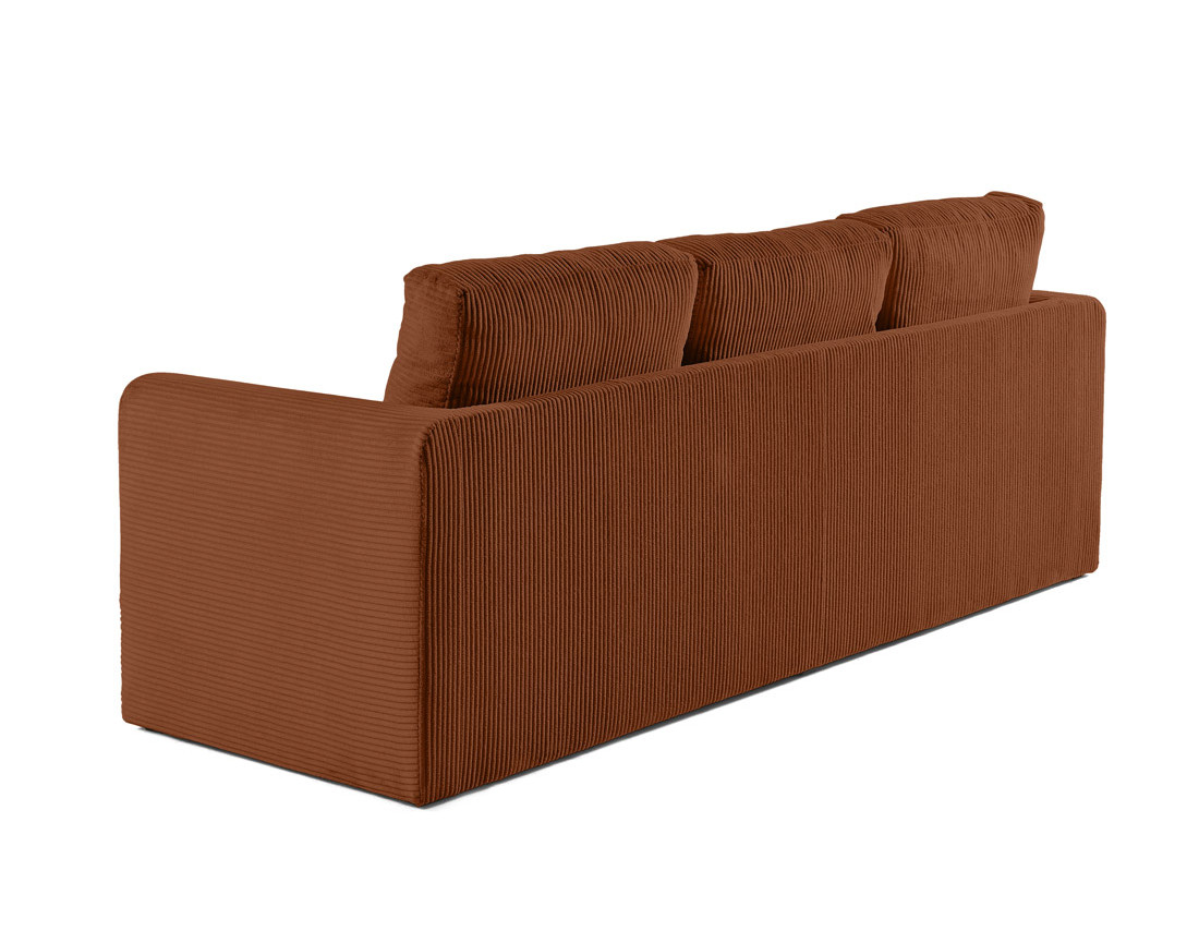 Canapé 3 places convertible déplimousse en velours côtelé Marilia