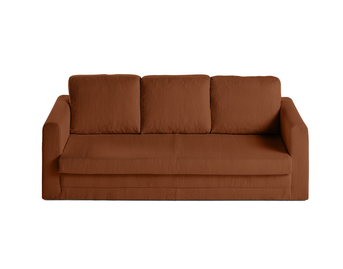 Canapé 3 places convertible déplimousse en velours côtelé Marilia