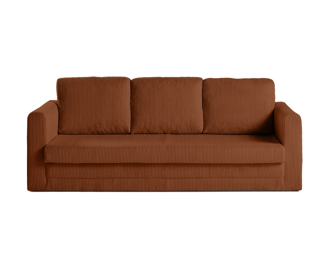 Canapé 3 places convertible déplimousse en velours côtelé Marilia