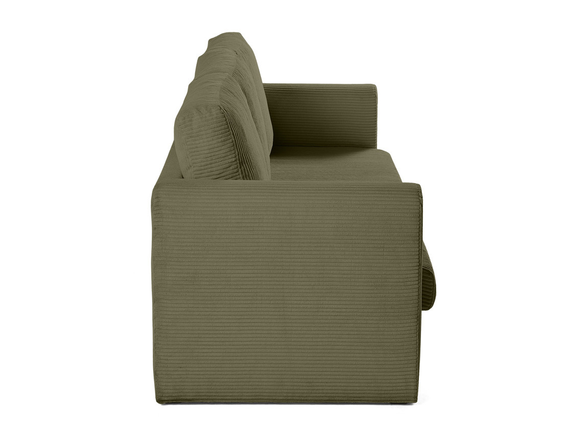 Canapé 3 places convertible déplimousse en velours côtelé Marilia