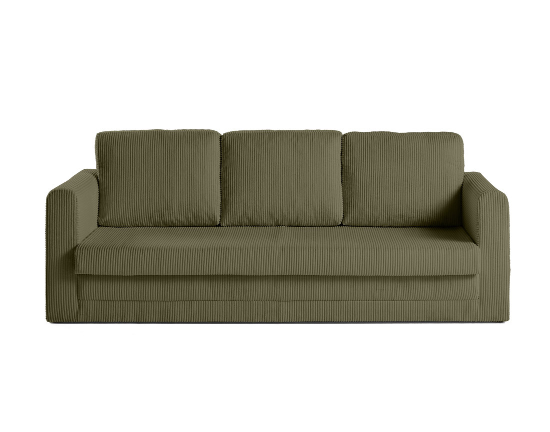 Canapé 3 places convertible déplimousse en velours côtelé Marilia