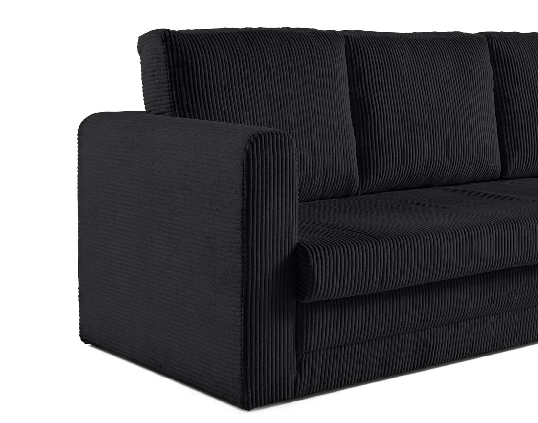 Canapé 3 places convertible déplimousse en velours côtelé Marilia Canapé 3 places convertible déplimousse en velours côtelé Marilia