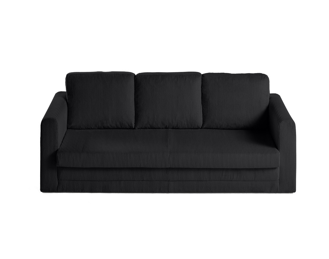 Canapé 3 places convertible déplimousse en velours côtelé Marilia Canapé 3 places convertible déplimousse en velours côtelé Marilia