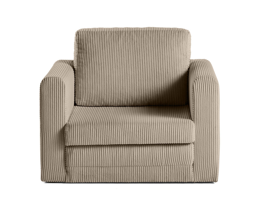 Fauteuil convertible déplimousse en velours côtelé Marilia