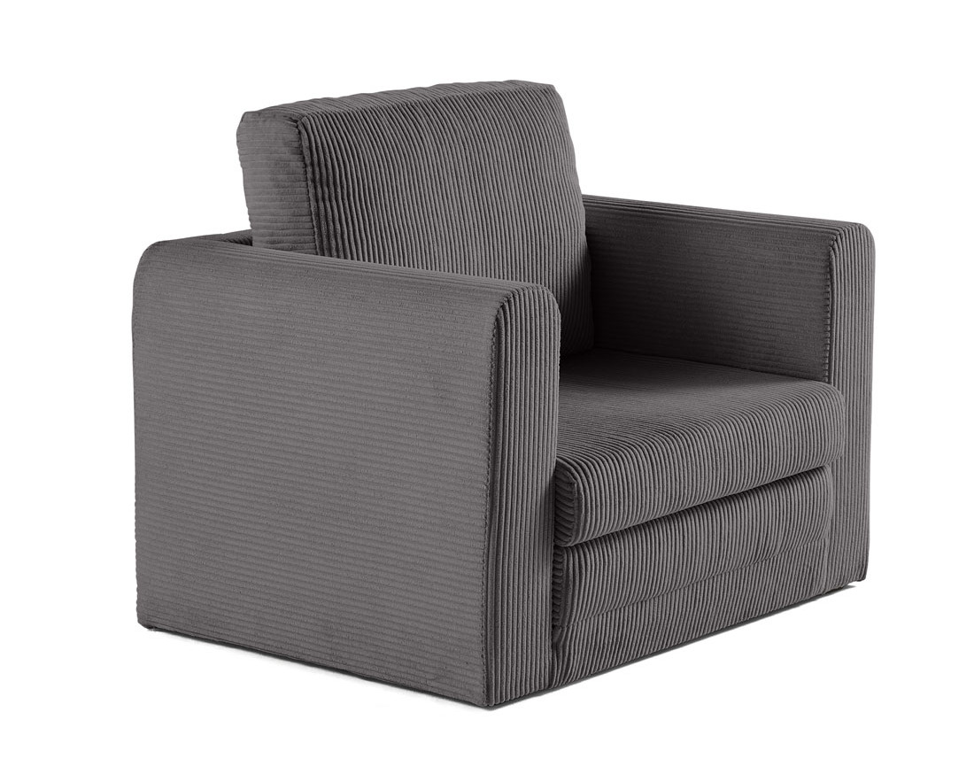 Fauteuil convertible déplimousse en velours côtelé Marilia