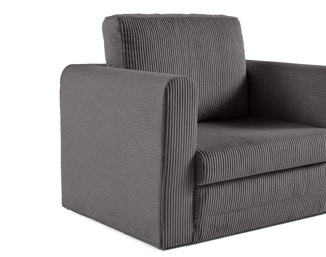 Fauteuil convertible déplimousse en velours côtelé Marilia