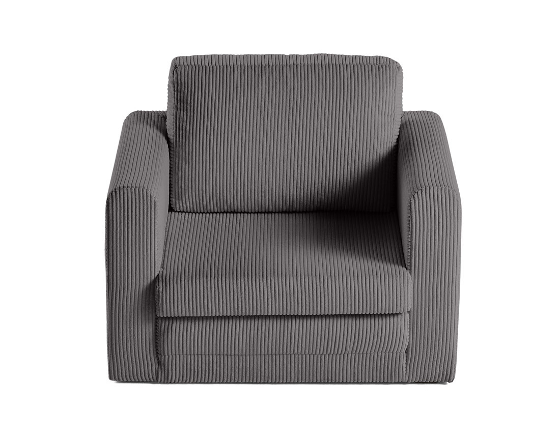 Fauteuil convertible déplimousse en velours côtelé Marilia