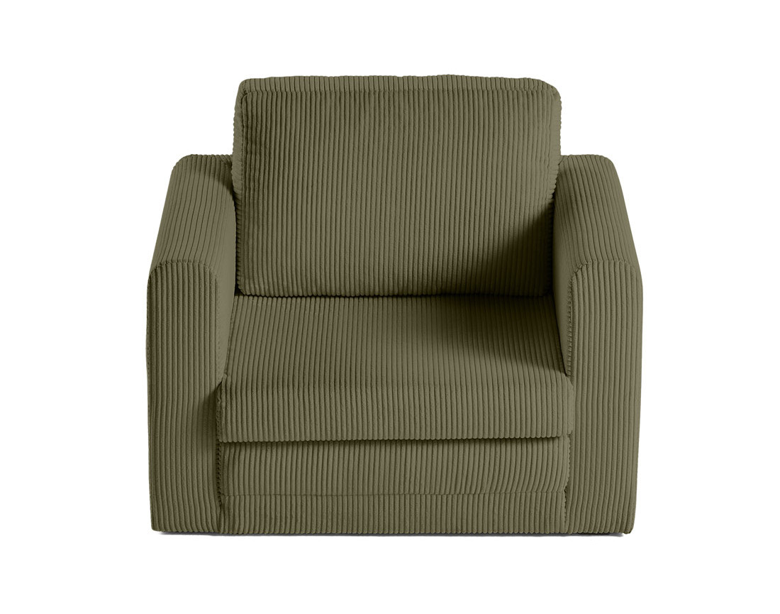 Fauteuil convertible déplimousse en velours côtelé Marilia