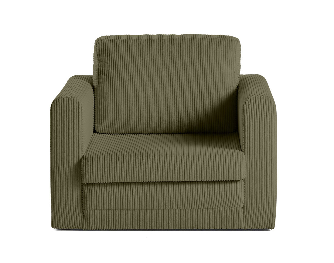 Fauteuil convertible déplimousse en velours côtelé Marilia