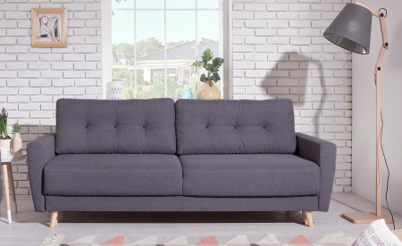 BOBOCHIC Oslo - Canapé 3 places convertible - avec coffre - en tissu style scandinave rétro BOBOCHIC Oslo - Canapé 3 places convertible - avec coffre - en tissu style scandinave rétro