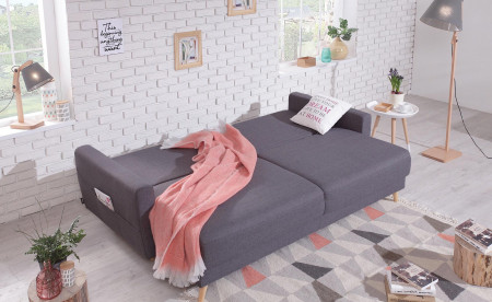 BOBOCHIC Oslo - Canapé 3 places convertible - avec coffre - en tissu style scandinave rétro BOBOCHIC Oslo - Canapé 3 places convertible - avec coffre - en tissu style scandinave rétro