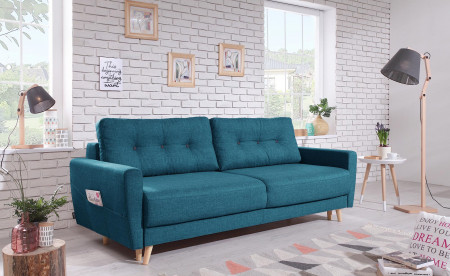BOBOCHIC Oslo - Canapé 3 places convertible - avec coffre - en tissu style scandinave rétro BOBOCHIC Oslo - Canapé 3 places convertible - avec coffre - en tissu style scandinave rétro