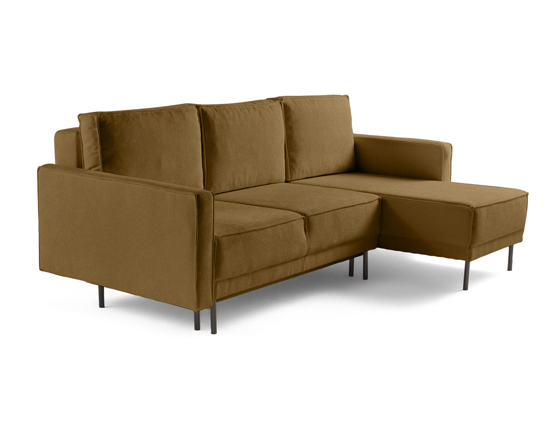 Canapé d'angle réversible convertible avec coffre en tissu Charlie