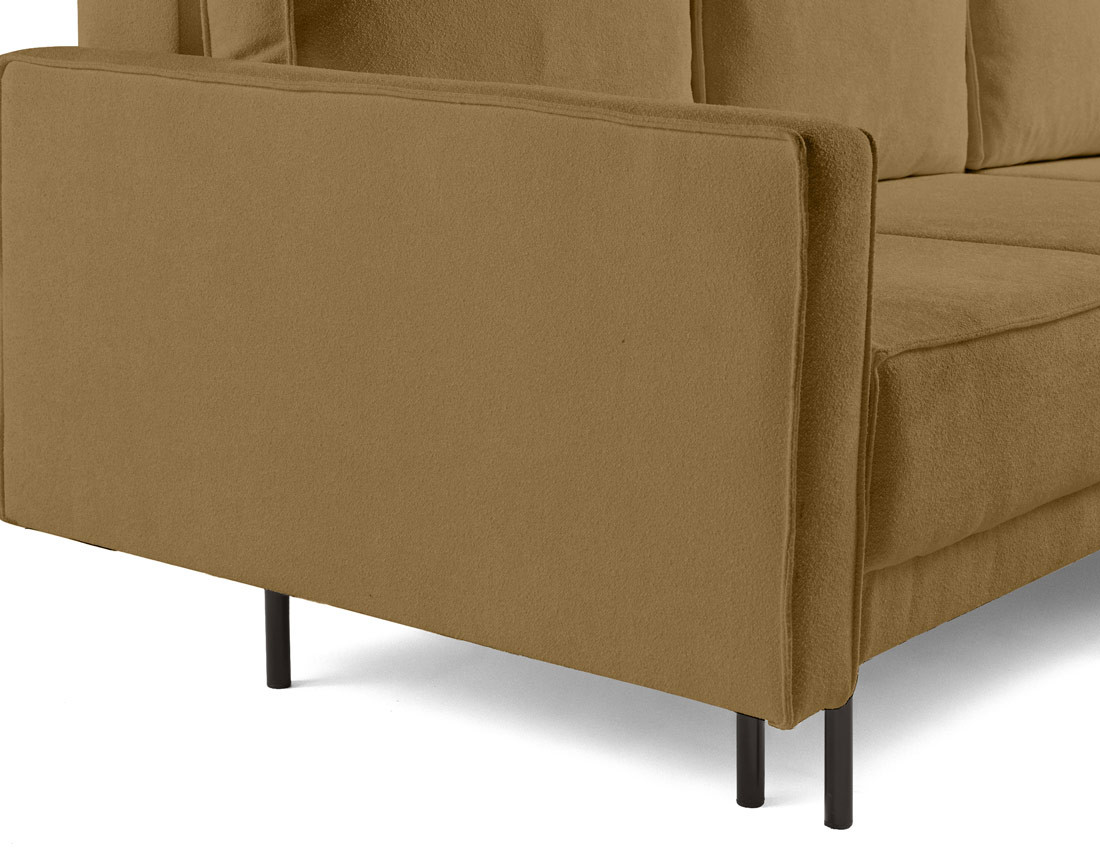 Canapé d'angle réversible convertible avec coffre en tissu Charlie