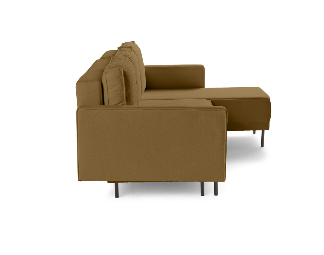 Canapé d'angle réversible convertible avec coffre en tissu Charlie