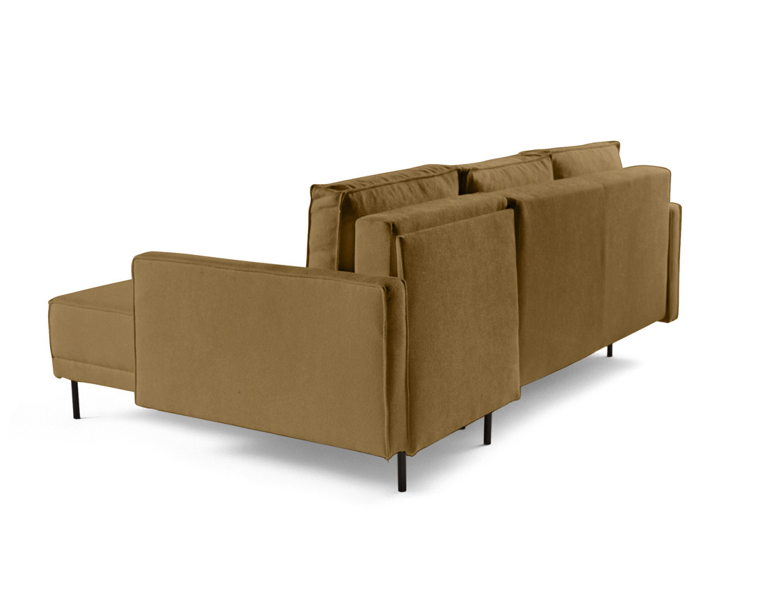 Canapé d'angle réversible convertible avec coffre en tissu Charlie