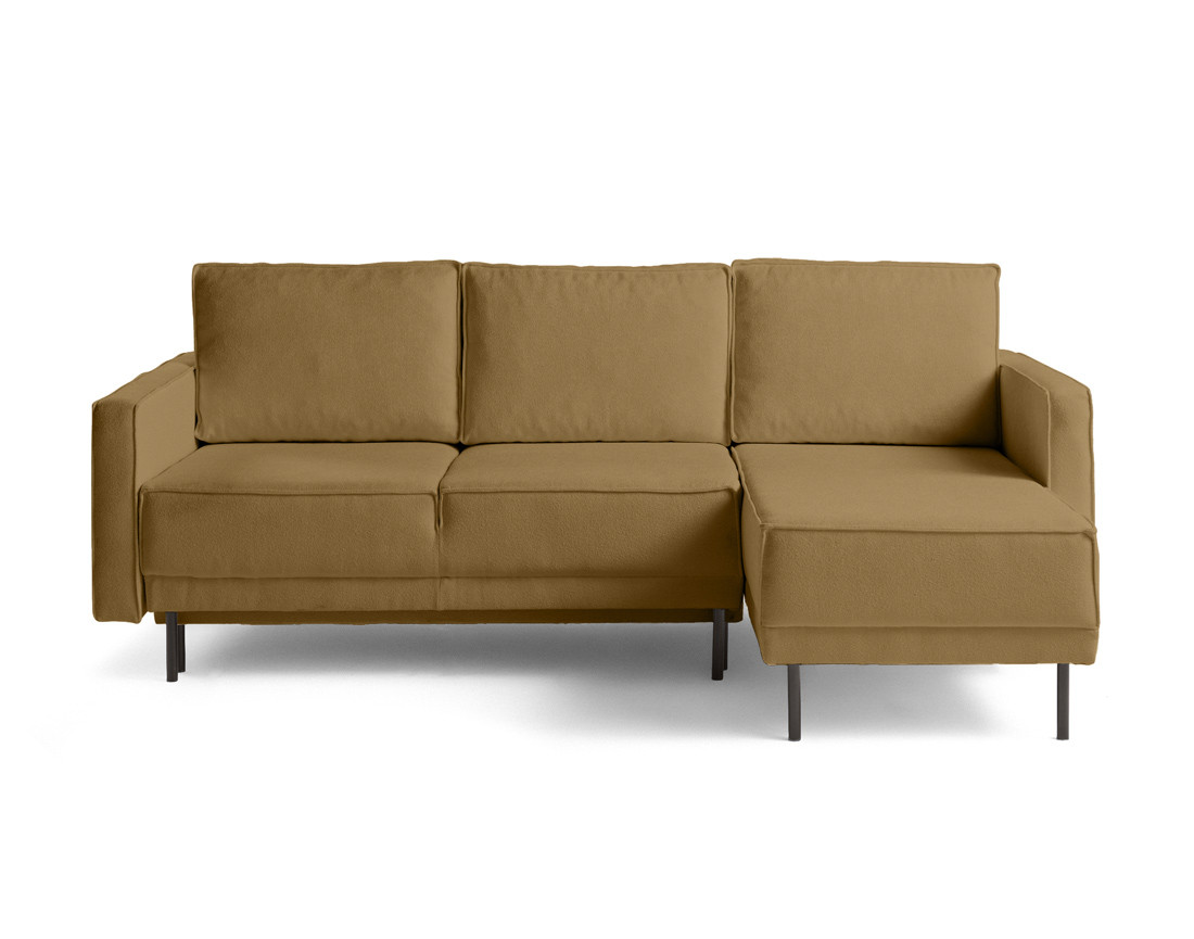 Canapé d'angle réversible convertible avec coffre en tissu Charlie