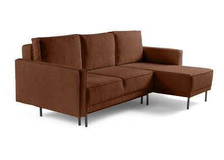 Canapé d'angle réversible convertible avec coffre en tissu Charlie