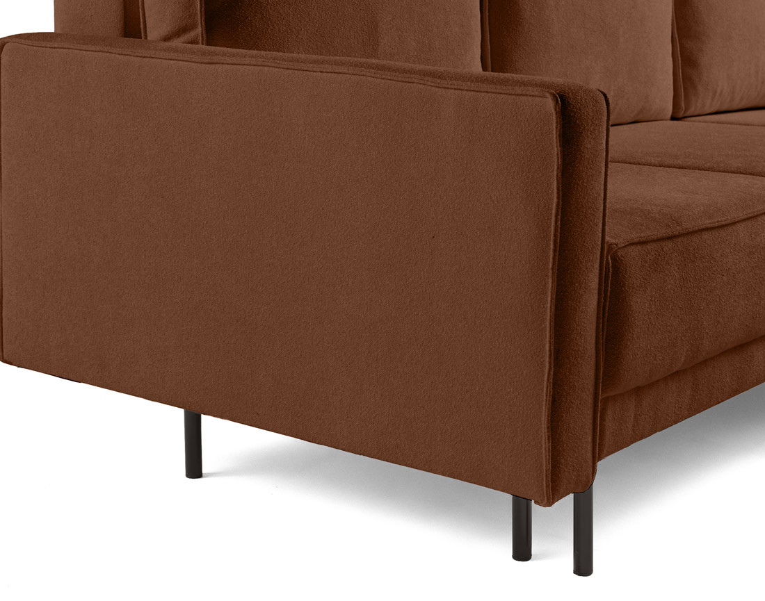 Canapé d'angle réversible convertible avec coffre en tissu Charlie