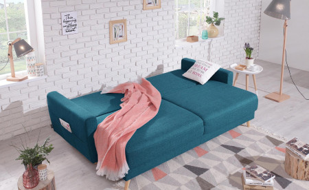 BOBOCHIC Oslo - Canapé 3 places convertible - avec coffre - en tissu style scandinave rétro BOBOCHIC Oslo - Canapé 3 places convertible - avec coffre - en tissu style scandinave rétro