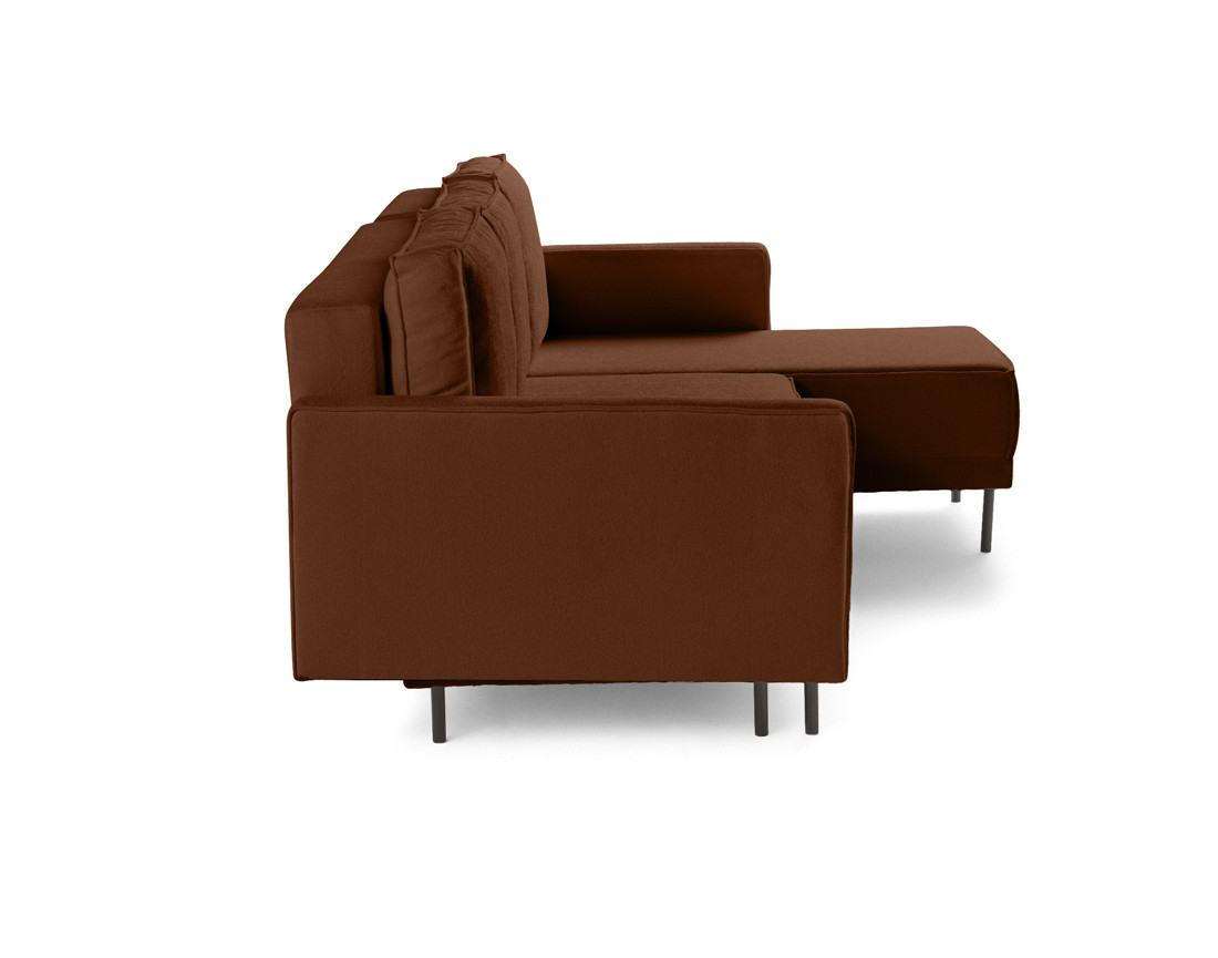 Canapé d'angle réversible convertible avec coffre en tissu Charlie