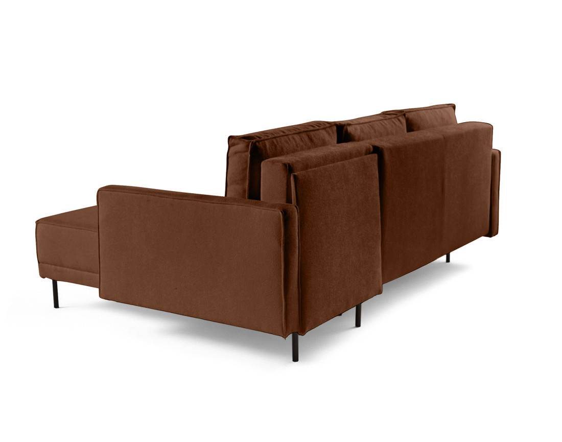 Canapé d'angle réversible convertible avec coffre en tissu Charlie