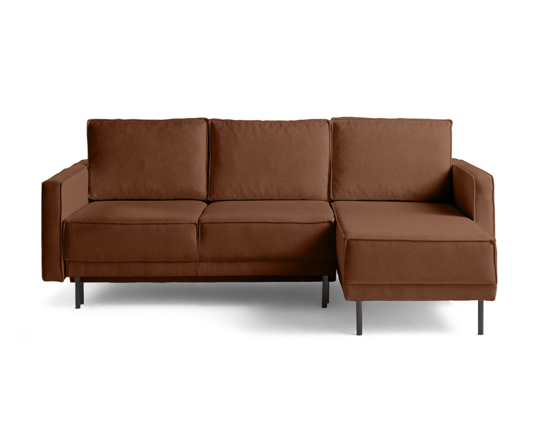 Canapé d'angle réversible convertible avec coffre en tissu Charlie