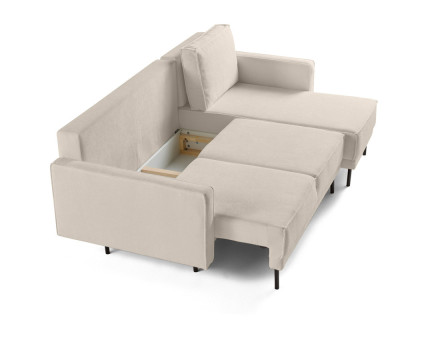 Canapé d'angle réversible convertible avec coffre en tissu Charlie