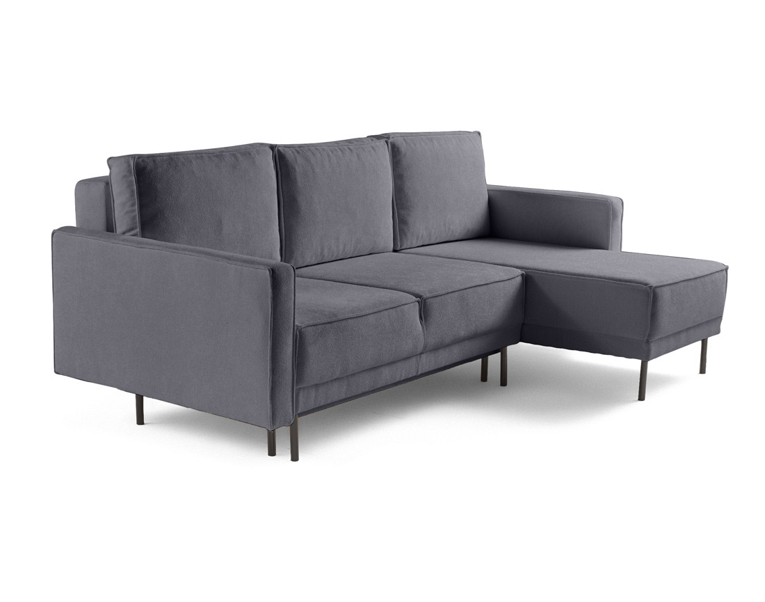 Canapé d'angle réversible convertible avec coffre en tissu Charlie Canapé d'angle réversible convertible avec coffre en tissu Charlie