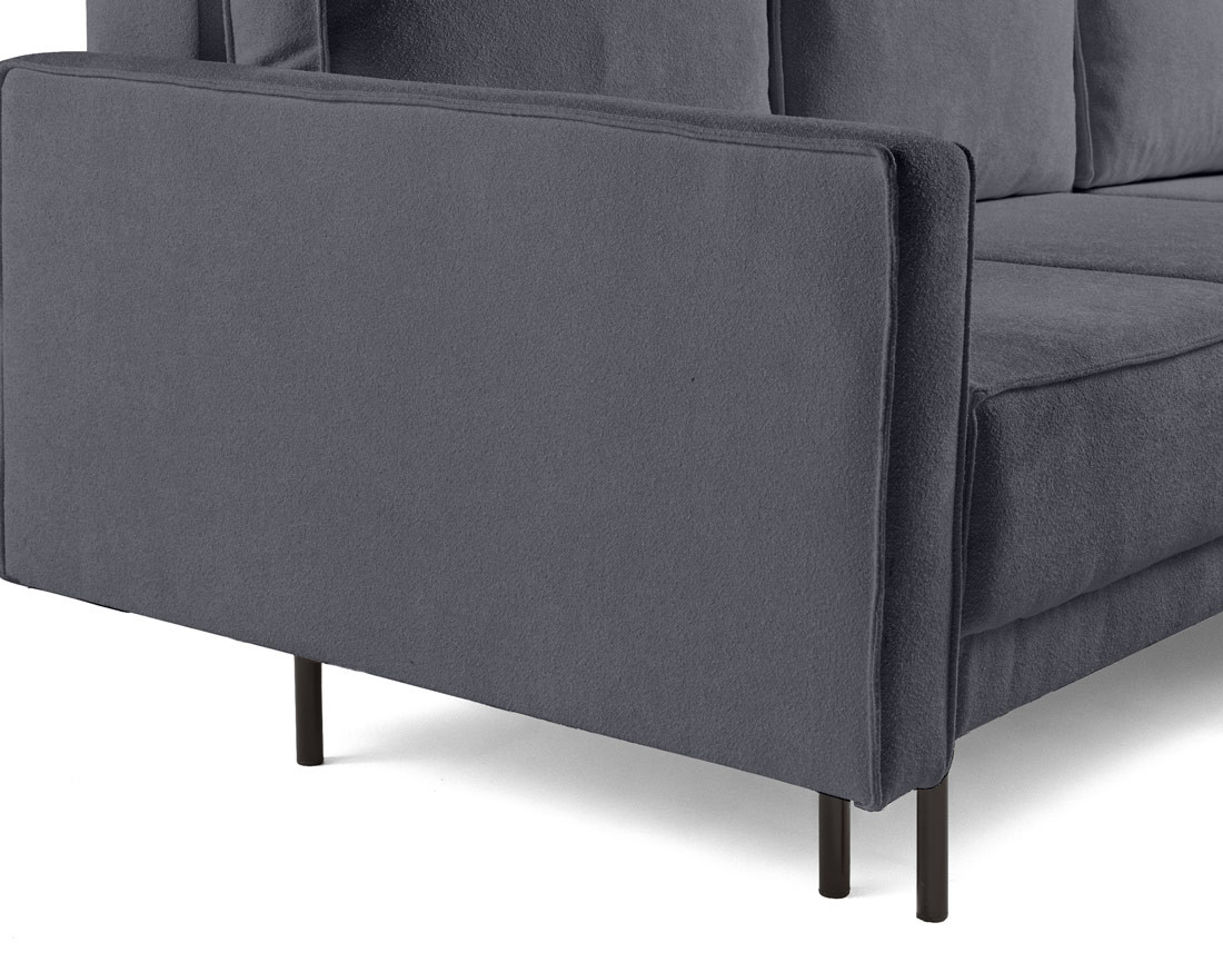 Canapé d'angle réversible convertible avec coffre en tissu Charlie Canapé d'angle réversible convertible avec coffre en tissu Charlie