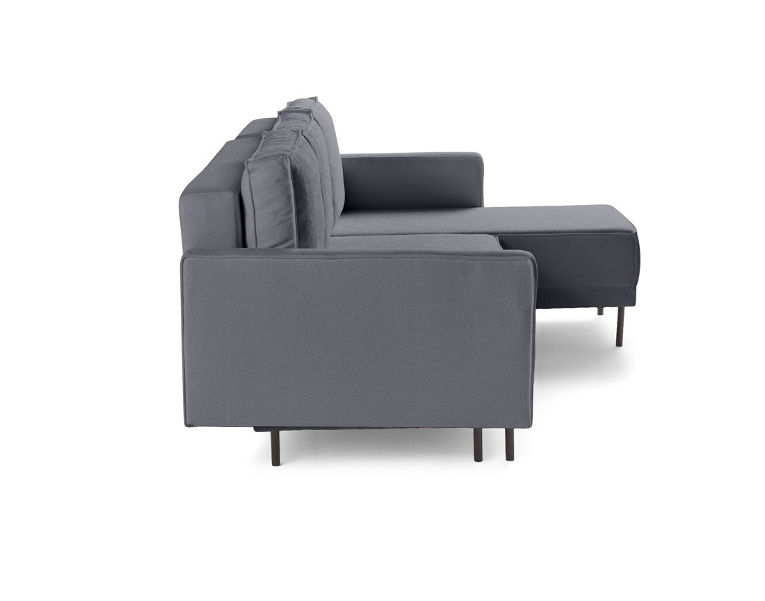 Canapé d'angle réversible convertible avec coffre en tissu Charlie Canapé d'angle réversible convertible avec coffre en tissu Charlie