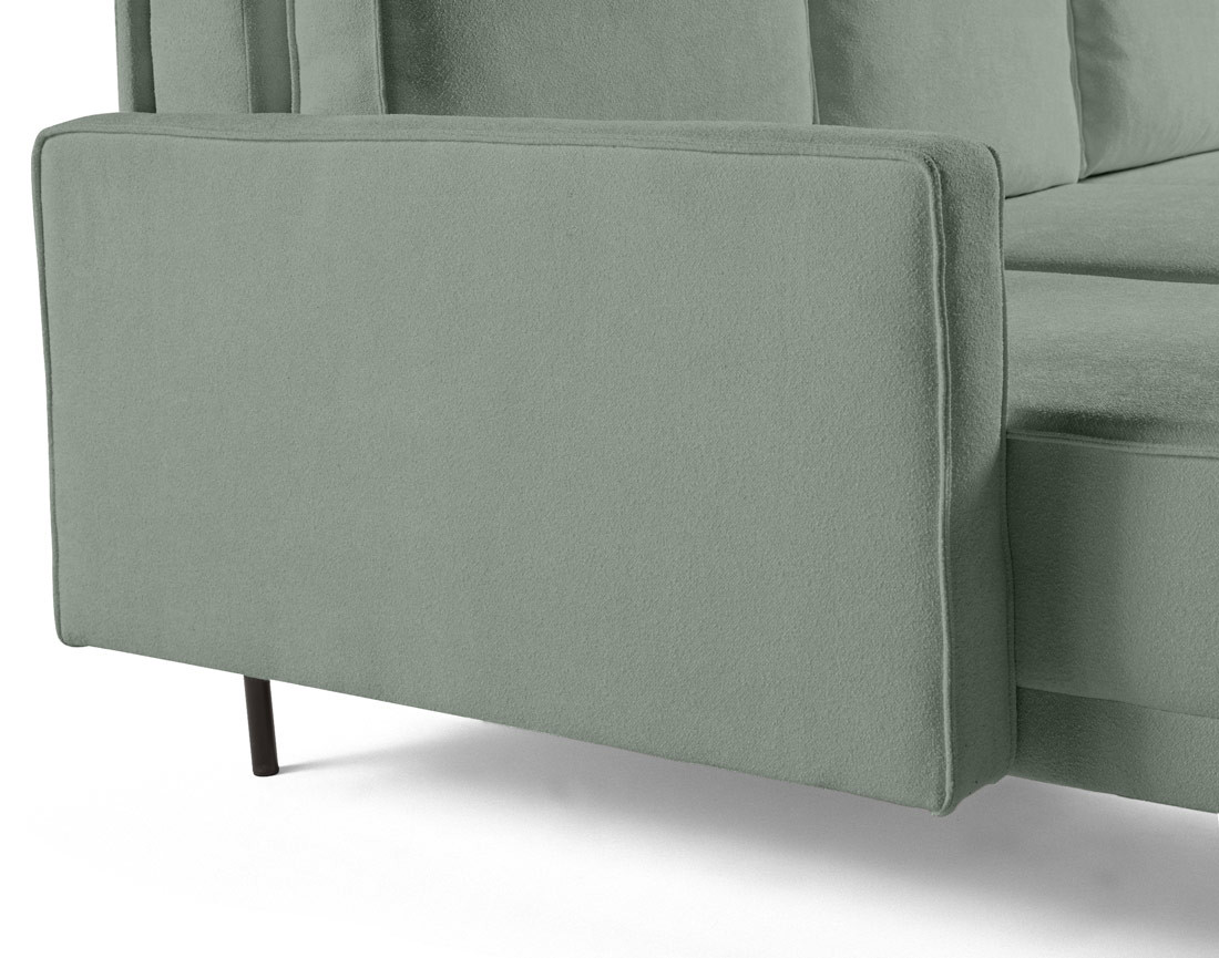 Canapé panoramique en U convertible avec coffre en tissu Charlie