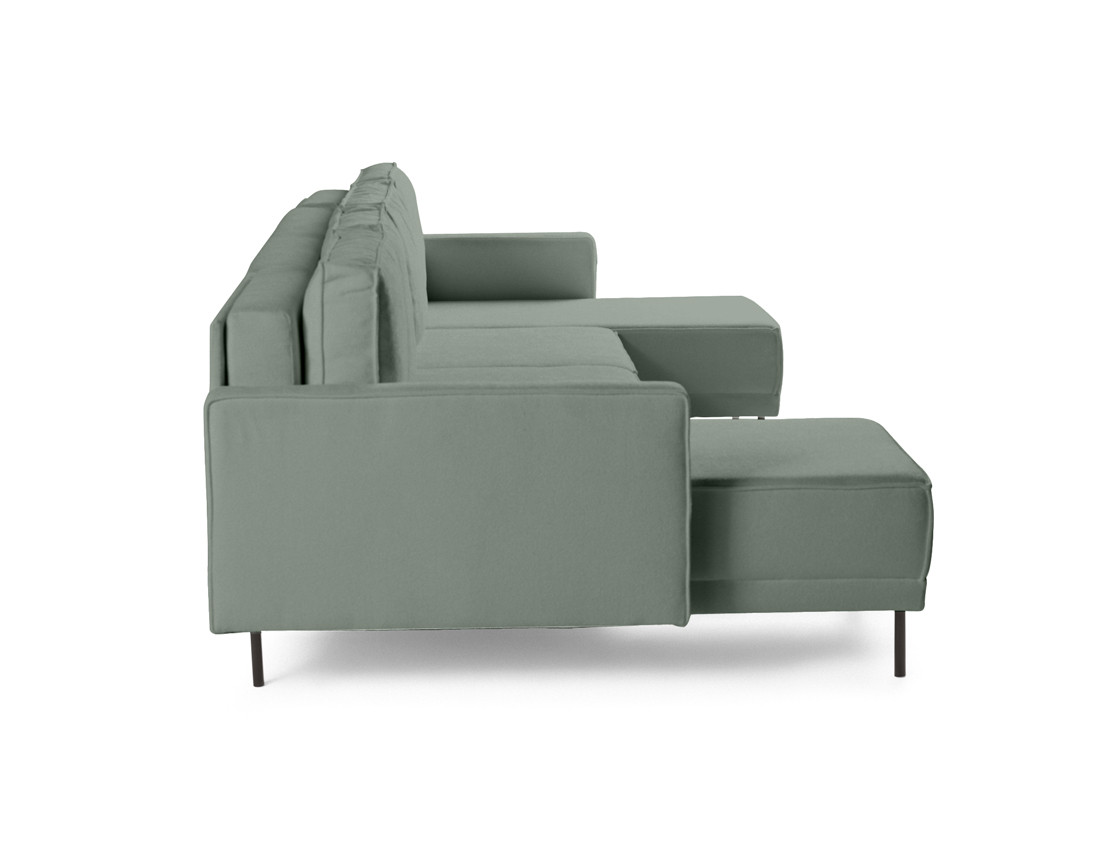 Canapé panoramique en U convertible avec coffre en tissu Charlie