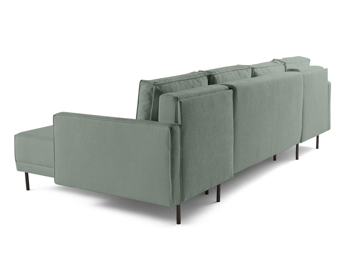 Canapé panoramique en U convertible avec coffre en tissu Charlie