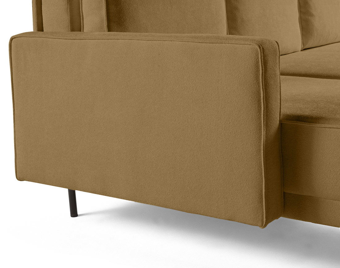 Canapé panoramique en U convertible avec coffre en tissu Charlie