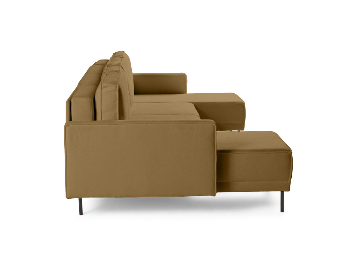 Canapé panoramique en U convertible avec coffre en tissu Charlie